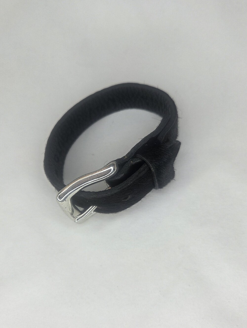 AL&C Black Calf Hair Leather Buckle Bracelet - Picture 7 of 7